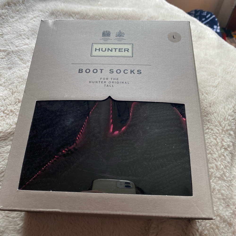 HUNTER ORIGINAL ribbed cuffed tall boot socks